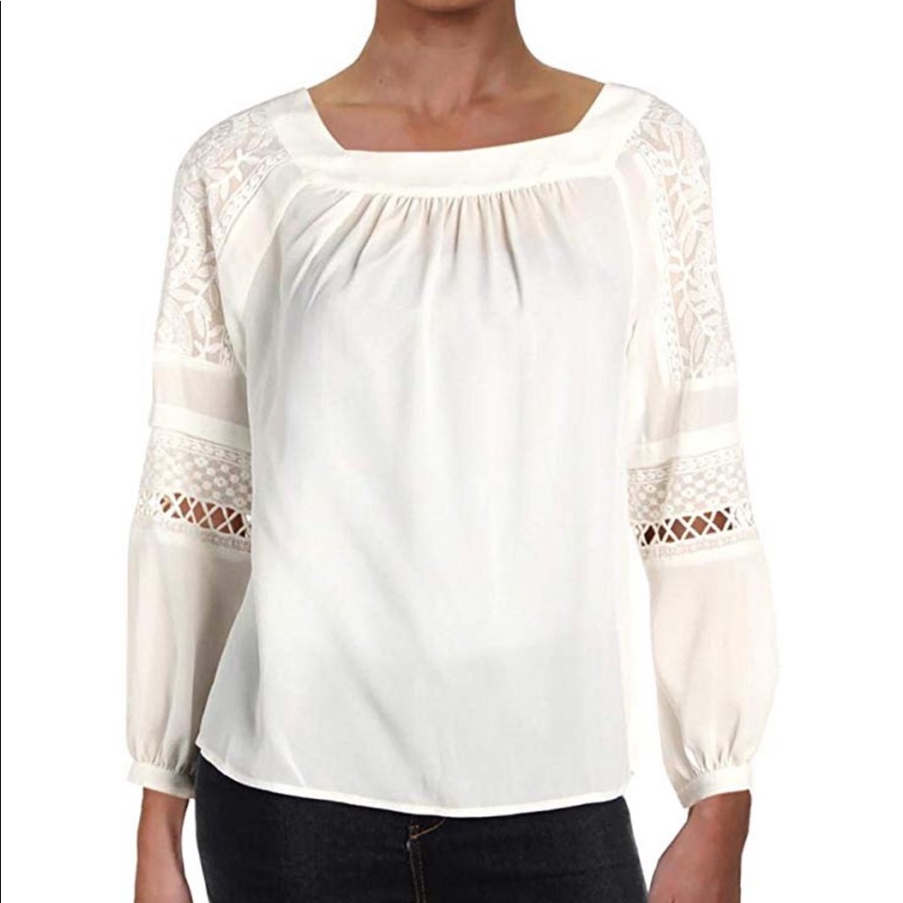 Ivanka Trump Embroidered Peasant top. Item# 0037